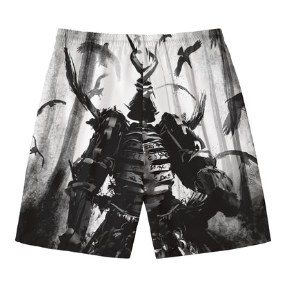 Demon Samurai Print Men's Swim Trunks