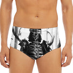 Demon Samurai Print Men's Triangle Swim Briefs