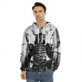 Demon Samurai Print Men's Velvet Pullover Hoodie