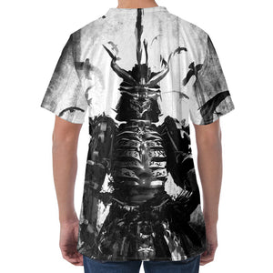 Demon Samurai Print Men's Velvet T-Shirt