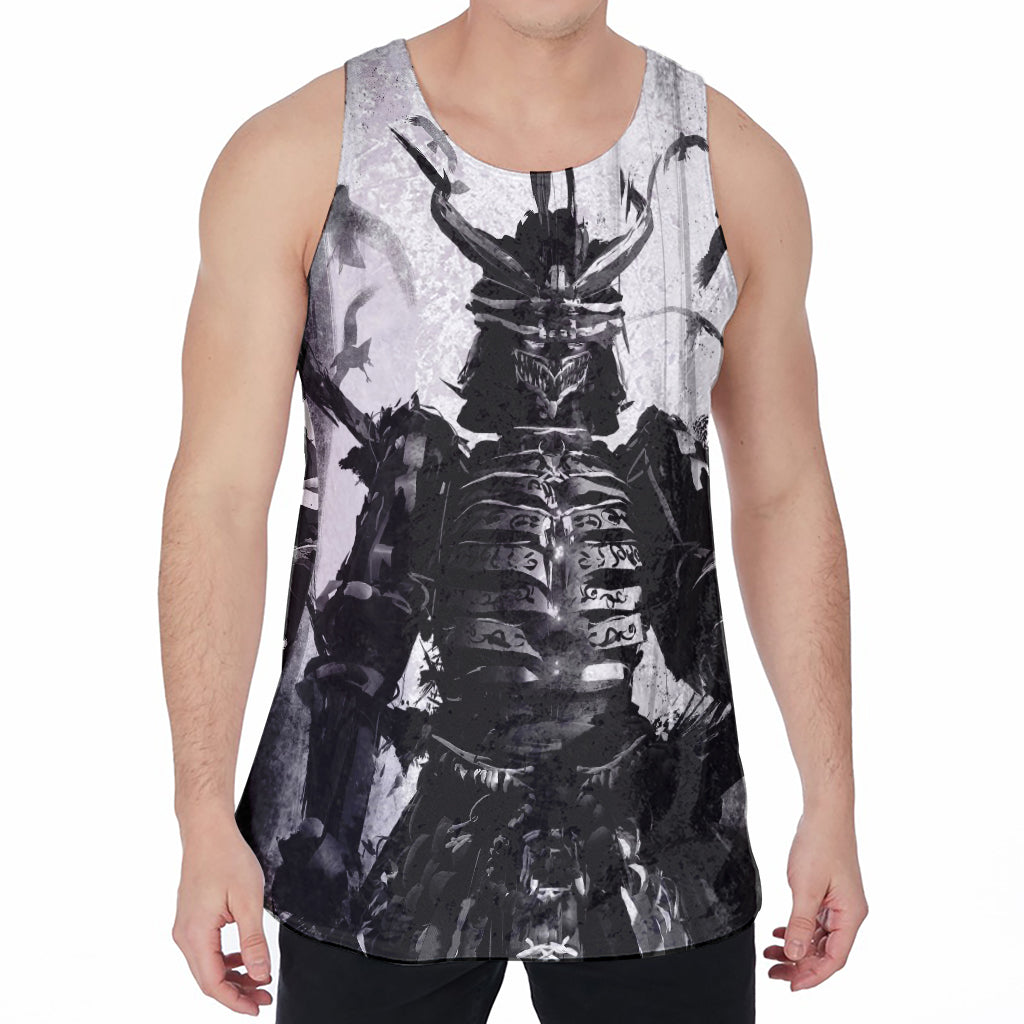 Demon Samurai Print Men's Velvet Tank Top