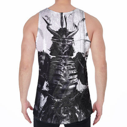 Demon Samurai Print Men's Velvet Tank Top