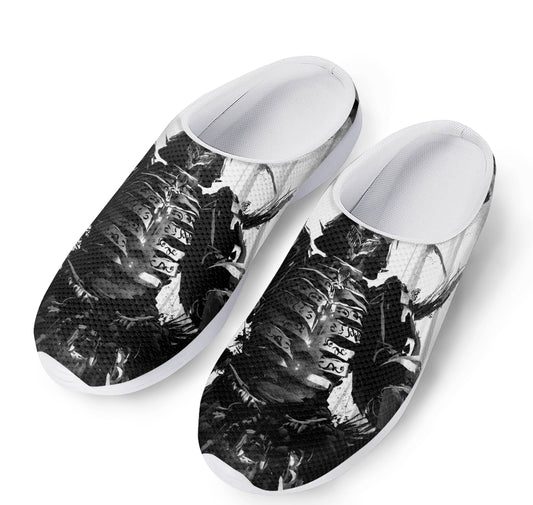 Demon Samurai Print Mesh Casual Shoes