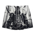 Demon Samurai Print Mesh Shorts