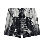 Demon Samurai Print Mesh Shorts