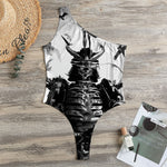 Demon Samurai Print One Shoulder Bodysuit