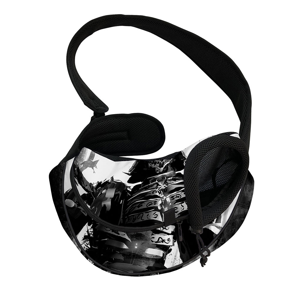 Demon Samurai Print Pet Sling Carrier