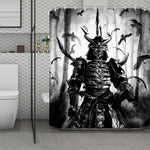 Demon Samurai Print Polyester Shower Curtain