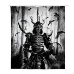 Demon Samurai Print Polyester Shower Curtain