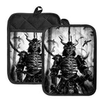 Demon Samurai Print Pot Holders With Pocket