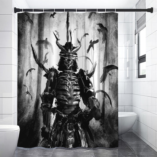 Demon Samurai Print Premium Shower Curtain