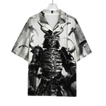 Demon Samurai Print Rayon Hawaiian Shirt
