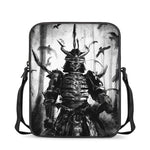 Demon Samurai Print Rectangular Crossbody Bag