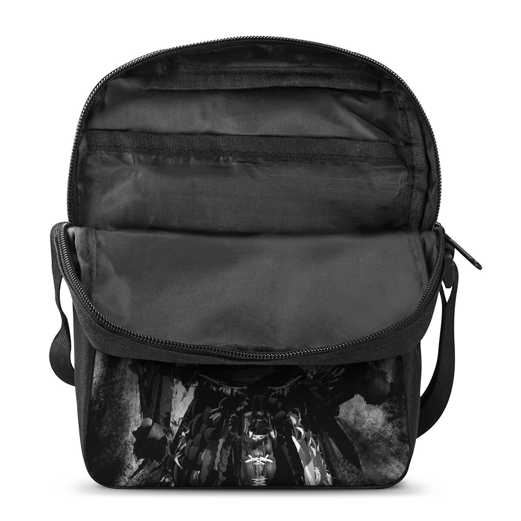 Demon Samurai Print Rectangular Crossbody Bag