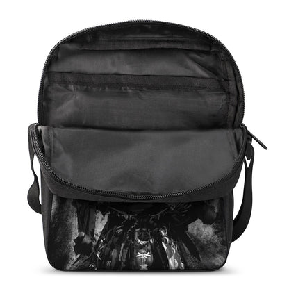 Demon Samurai Print Rectangular Crossbody Bag