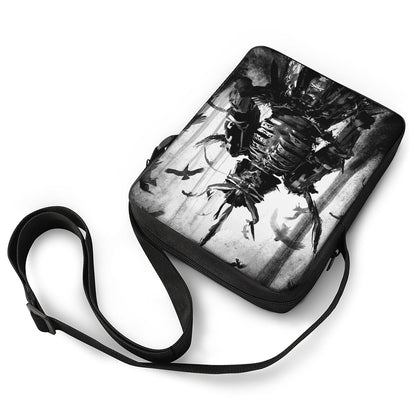 Demon Samurai Print Rectangular Crossbody Bag