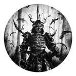 Demon Samurai Print Round Blanket