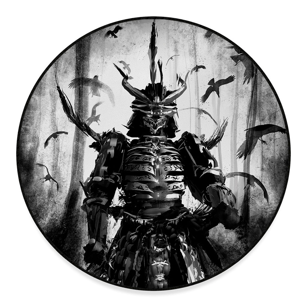Demon Samurai Print Round Floor Mat
