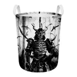Demon Samurai Print Round Laundry Basket