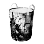 Demon Samurai Print Round Laundry Basket