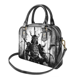 Demon Samurai Print Shoulder Handbag