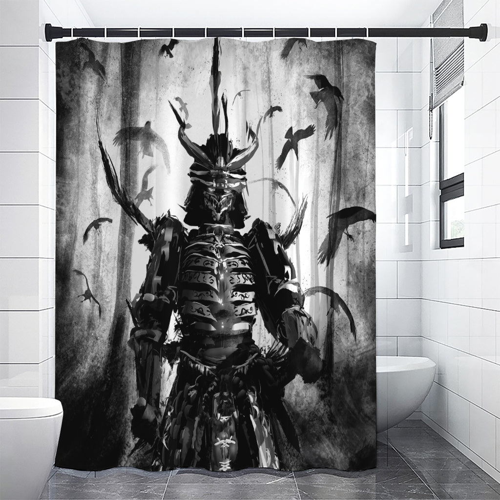 Demon Samurai Print Shower Curtain