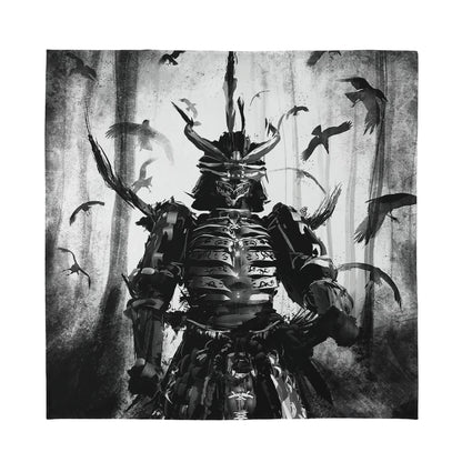 Demon Samurai Print Silk Bandana