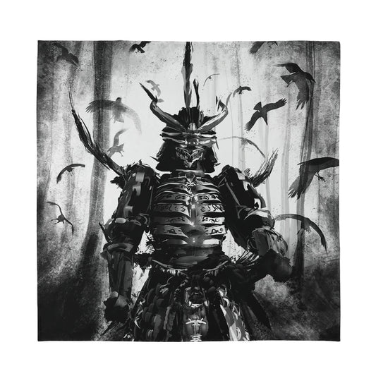 Demon Samurai Print Silk Bandana