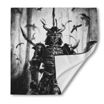 Demon Samurai Print Silk Bandana