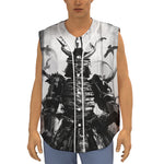 Demon Samurai Print Sleeveless Baseball Jersey