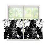 Demon Samurai Print Tier Curtains