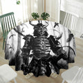 Demon Samurai Print Waterproof Round Tablecloth