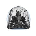 Demon Samurai Print White Mesh Trucker Hat