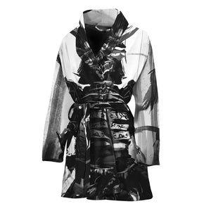 Demon Samurai Print Women's Bathrobe