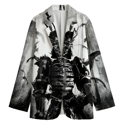 Demon Samurai Print Women's Blazer