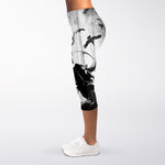 Demon Samurai Print Women's Capri Leggings