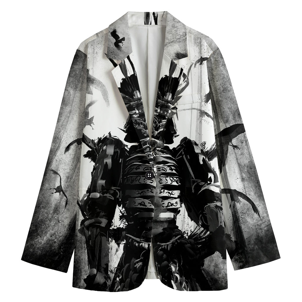 Demon Samurai Print Women's Cotton Blazer
