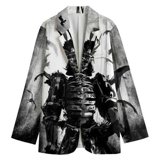 Demon Samurai Print Women's Cotton Blazer