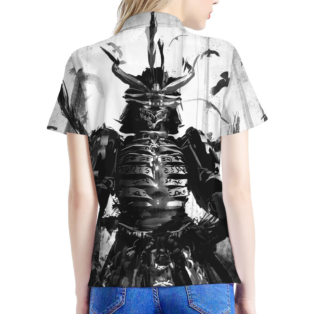 Demon Samurai Print Women's Polo Shirt