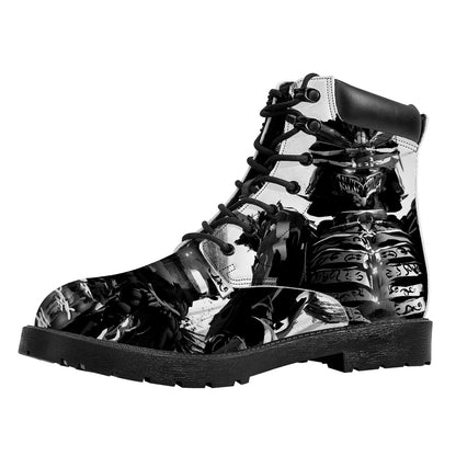 Demon Samurai Print Work Boots