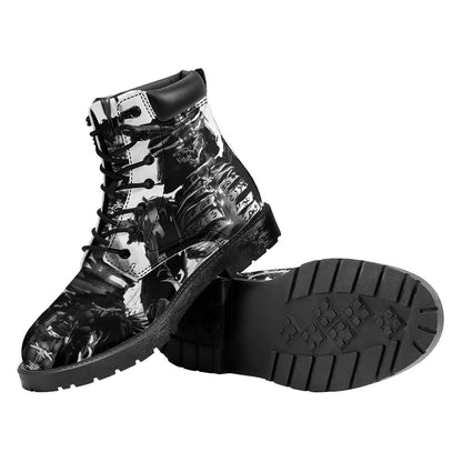 Demon Samurai Print Work Boots