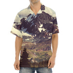 Denali Mountain Print Aloha Shirt