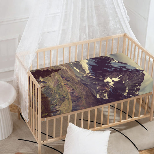 Denali Mountain Print Baby Crib Sheet