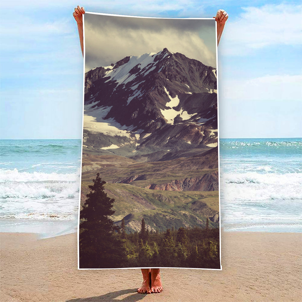 Denali Mountain Print Beach Towel