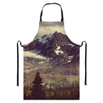 Denali Mountain Print Bib Apron With Pocket
