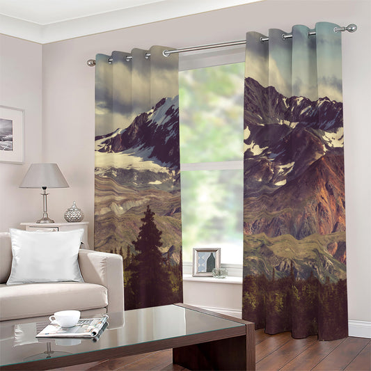 Denali Mountain Print Blackout Grommet Curtains