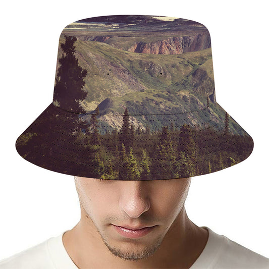 Denali Mountain Print Bucket Hat