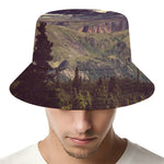 Denali Mountain Print Bucket Hat