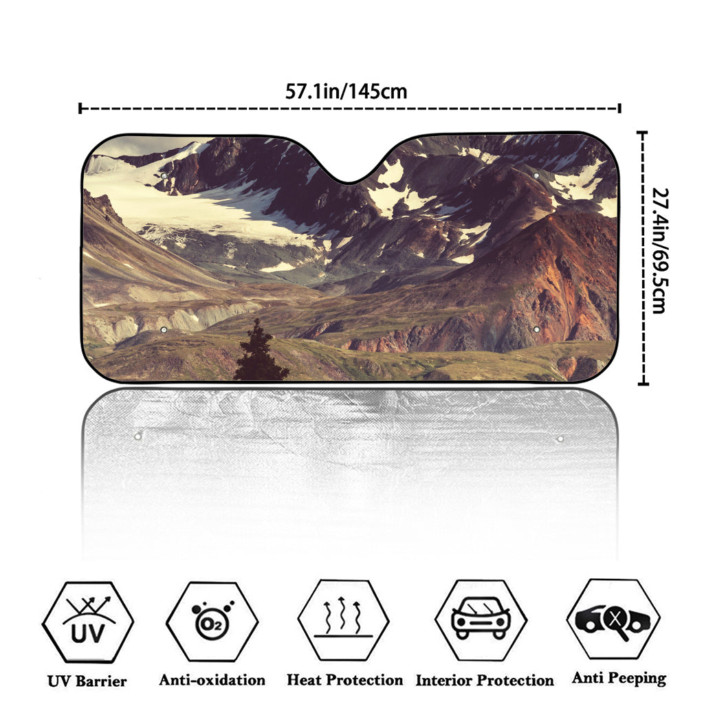 Denali Mountain Print Car Windshield Sun Shade