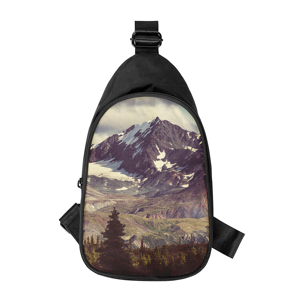 Denali Mountain Print Chest Bag